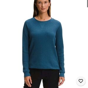 THE North Face WaffleKnit Blue Sweater Sz XLarge